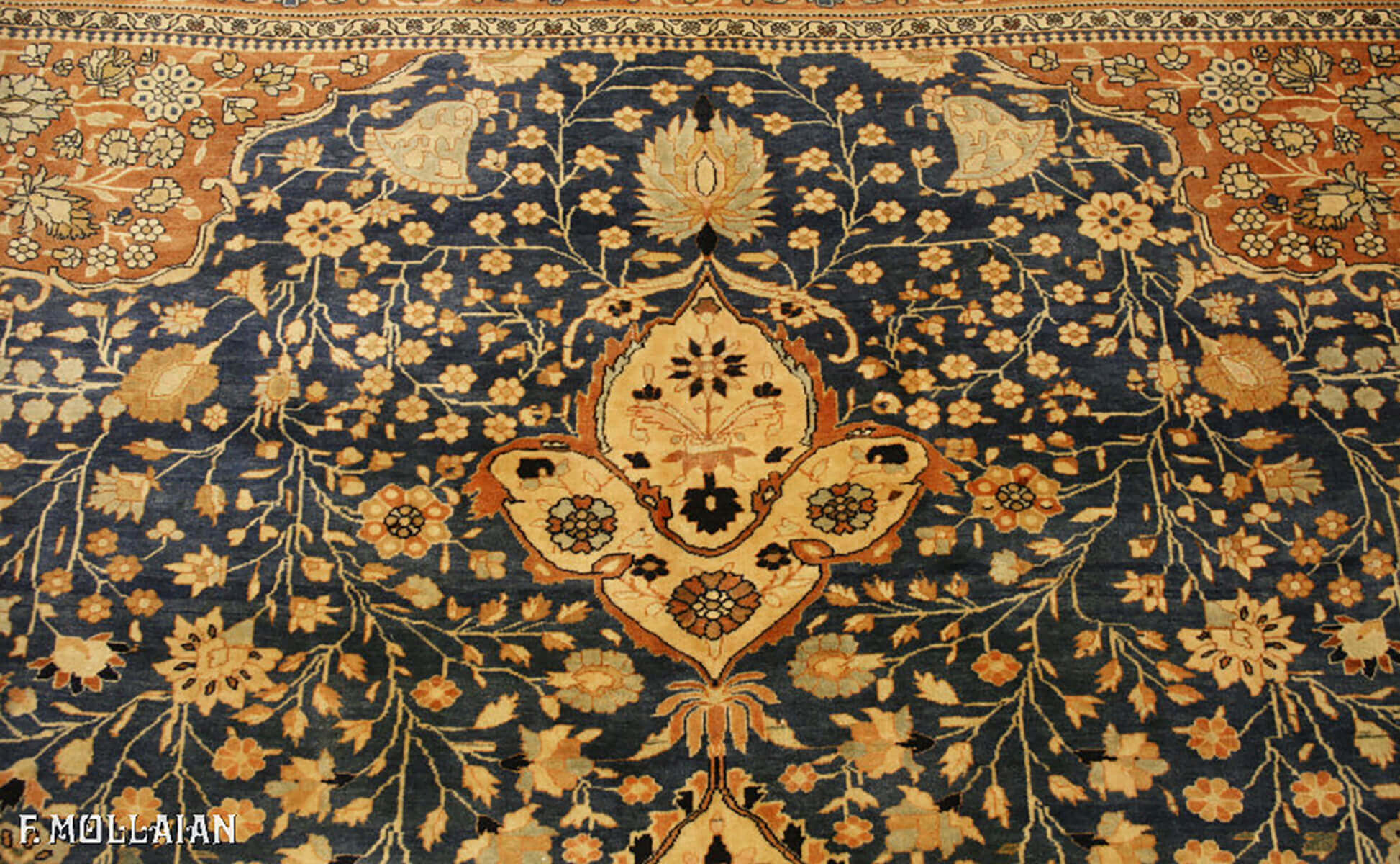 Alfombra Persa Antigua Kashan Mohtasham n°:16907327